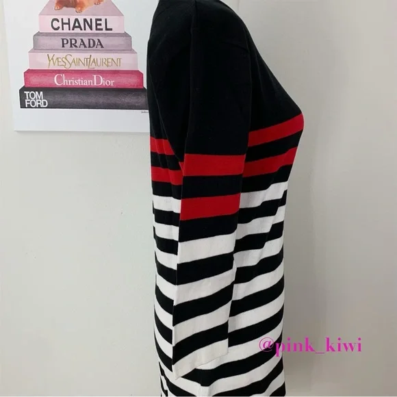🆑 Area Stars Crewneck Racer Stripe Sweater Dress - Picture 10 of 14